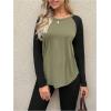 imageWomens Camo Print Long Sleeve Tee Tops Casual Crewneck Tees Shirts Casual Fall T ShirtGreen and Black