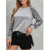 imageWomens Camo Print Long Sleeve Tee Tops Casual Crewneck Tees Shirts Casual Fall T ShirtLight Grey