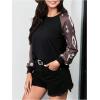 imageWomens Camo Print Long Sleeve Tee Tops Casual Crewneck Tees Shirts Casual Fall T ShirtMulticolor