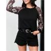 imageWomens Camo Print Long Sleeve Tee Tops Casual Crewneck Tees Shirts Casual Fall T ShirtMulticolor