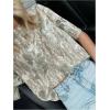 imageWomens Camo Shirt Maple Leaf Print Short Sleeve Crew Neck TShirts Summer Tee TopsGreen