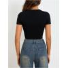 imageWomens Cherry Leopard T Shirts Crew Neck Short Sleeve Graphic Tees Slim Fit Crop TopsBlack and Red Cherry