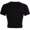 imageWomens Cherry Leopard T Shirts Crew Neck Short Sleeve Graphic Tees Slim Fit Crop TopsBow Black