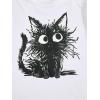 imageWomens Cherry Leopard T Shirts Crew Neck Short Sleeve Graphic Tees Slim Fit Crop TopsCat White