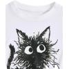 imageWomens Cherry Leopard T Shirts Crew Neck Short Sleeve Graphic Tees Slim Fit Crop TopsCat White