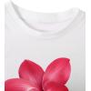imageWomens Cherry Leopard T Shirts Crew Neck Short Sleeve Graphic Tees Slim Fit Crop TopsFloral White