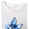 imageWomens Cherry Leopard T Shirts Crew Neck Short Sleeve Graphic Tees Slim Fit Crop TopsWhite and Blue
