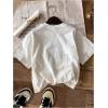 imageWomens Cherry Leopard T Shirts Crew Neck Short Sleeve Graphic Tees Slim Fit Crop TopsWhite and Red