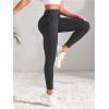 imageWomens Drawstring High Waisted Workout Leggings Casual Skinny Yoga Pants with PocketsDark Grey