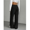 imageWomens Drawstring Waist Wide Leg Pants Trousers Casual Loose Sports SweatpantsBlack