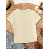imageWomens Floral Graphic Tees Short Sleeve Crewneck Vintage Cute Tops Summer Tshirts Shirts TrendyApricot