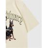 imageWomens Floral Letter Print T Shirt Crew Neck Short Sleeve Drop Shoulder Loose Tee TopsAnimal Beige