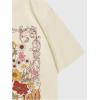imageWomens Floral Letter Print T Shirt Crew Neck Short Sleeve Drop Shoulder Loose Tee TopsBeige
