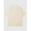 imageWomens Floral Letter Print T Shirt Crew Neck Short Sleeve Drop Shoulder Loose Tee TopsBeige