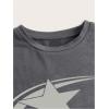 imageWomens Graphic Print Fitted T Shirt Crew Neck Short Sleeve Y2k Crop TopsDark Grey