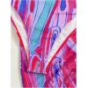 imageWomens Graphic Strappy Backless V Neck One Piece Swimsuit with Cover Up Beach Skirts Bathing Suit SetPurple Blue