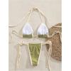 imageWomens Halter String Bikini Set Knot Side Triangle Wireless Bathing Suit Two Piece SwimsuitGreen