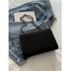 imageWomens Leopard Print Chain Shoulder Bag Metal Buckle Handbags Leather Clutch PurseBlack