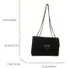 imageWomens Leopard Print Chain Shoulder Bag Metal Buckle Handbags Leather Clutch PurseBlack