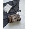 imageWomens Leopard Print Chain Shoulder Bag Metal Buckle Handbags Leather Clutch PurseCoffee Brown