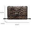 imageWomens Leopard Print Chain Shoulder Bag Metal Buckle Handbags Leather Clutch PurseLight Brown