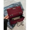 imageWomens Leopard Print Chain Shoulder Bag Metal Buckle Handbags Leather Clutch PurseRed