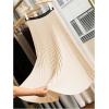 imageWomens Pleated A Line Midi Skirts Elastic Waist Flared Elegant Office Work Flowy SkirtApricot