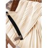 imageWomens Pleated A Line Midi Skirts Elastic Waist Flared Elegant Office Work Flowy SkirtApricot