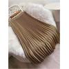 imageWomens Pleated A Line Midi Skirts Elastic Waist Flared Elegant Office Work Flowy SkirtBrown