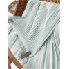 imageWomens Pleated A Line Midi Skirts Elastic Waist Flared Elegant Office Work Flowy SkirtMint Green