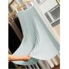 imageWomens Pleated A Line Midi Skirts Elastic Waist Flared Elegant Office Work Flowy SkirtMint Green
