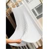 imageWomens Pleated A Line Midi Skirts Elastic Waist Flared Elegant Office Work Flowy SkirtWhite