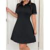 imageWomens Plus Size Football Jersey Dress Collared Golf Tennis Dress Button Front A Line Streetwear DressesBlack