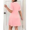 imageWomens Plus Size Football Jersey Dress Collared Golf Tennis Dress Button Front A Line Streetwear DressesLight Pink