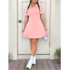 imageWomens Plus Size Football Jersey Dress Collared Golf Tennis Dress Button Front A Line Streetwear DressesLight Pink