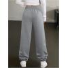 imageWomens Plus Size Graphic Joggers Drawstring Waist Wide Leg Baggy Sweatpants Workout Sport PantsGrey