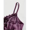 imageWomens Plus Size Graphic Ruffle Hem Camisole Tops Tie Front Spaghetti Strap Y2K Peplum TopPurple