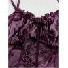 imageWomens Plus Size Graphic Ruffle Hem Camisole Tops Tie Front Spaghetti Strap Y2K Peplum TopPurple
