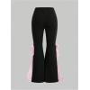 imageWomens Plus Size Lace Bowknot Flare Pants Skinny Kawaii Bell Bottoms Casual Long TrousersBlack