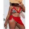 imageWomens Plus Size Leopard Frill Bathing Suit Halter High Waisted Bikini with Knot Beach Skirt Cover UpRed and Brown