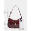 imageWomens Retro Vintage Zipper Shoulder Bag Adjustable Strap Elegant Underarm Purse Hobo HandbagsBurgundy