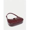 imageWomens Retro Vintage Zipper Shoulder Bag Adjustable Strap Elegant Underarm Purse Hobo HandbagsBurgundy