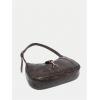 imageWomens Retro Vintage Zipper Shoulder Bag Adjustable Strap Elegant Underarm Purse Hobo HandbagsCoffee Brown