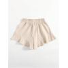 imageWomens Ruffle Hem Drawstring High Waist Linen Shorts Boho Flowy Casual Vacation Summer ShortsBeige