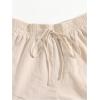 imageWomens Ruffle Hem Drawstring High Waist Linen Shorts Boho Flowy Casual Vacation Summer ShortsBeige