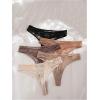 imageWomens Sheer Mesh Bowknot Thongs Heart Print Low Rise Panties Soft Underwear Sets Pack of 5Black Multicolor