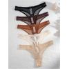 imageWomens Sheer Mesh Bowknot Thongs Heart Print Low Rise Panties Soft Underwear Sets Pack of 5Multicolor