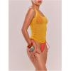 imageWomens Sheer Square Neck Tank Top Sleeveless Fitted Vacation Summer Tops Basic ShirtYellow