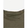 imageWomens Short Sleeve Ruffle Hem Peplum Tee Shirts Slim Fit Crewneck T Shirt TopsArmy Green