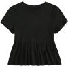 imageWomens Short Sleeve Ruffle Hem Peplum Tee Shirts Slim Fit Crewneck T Shirt TopsBlack